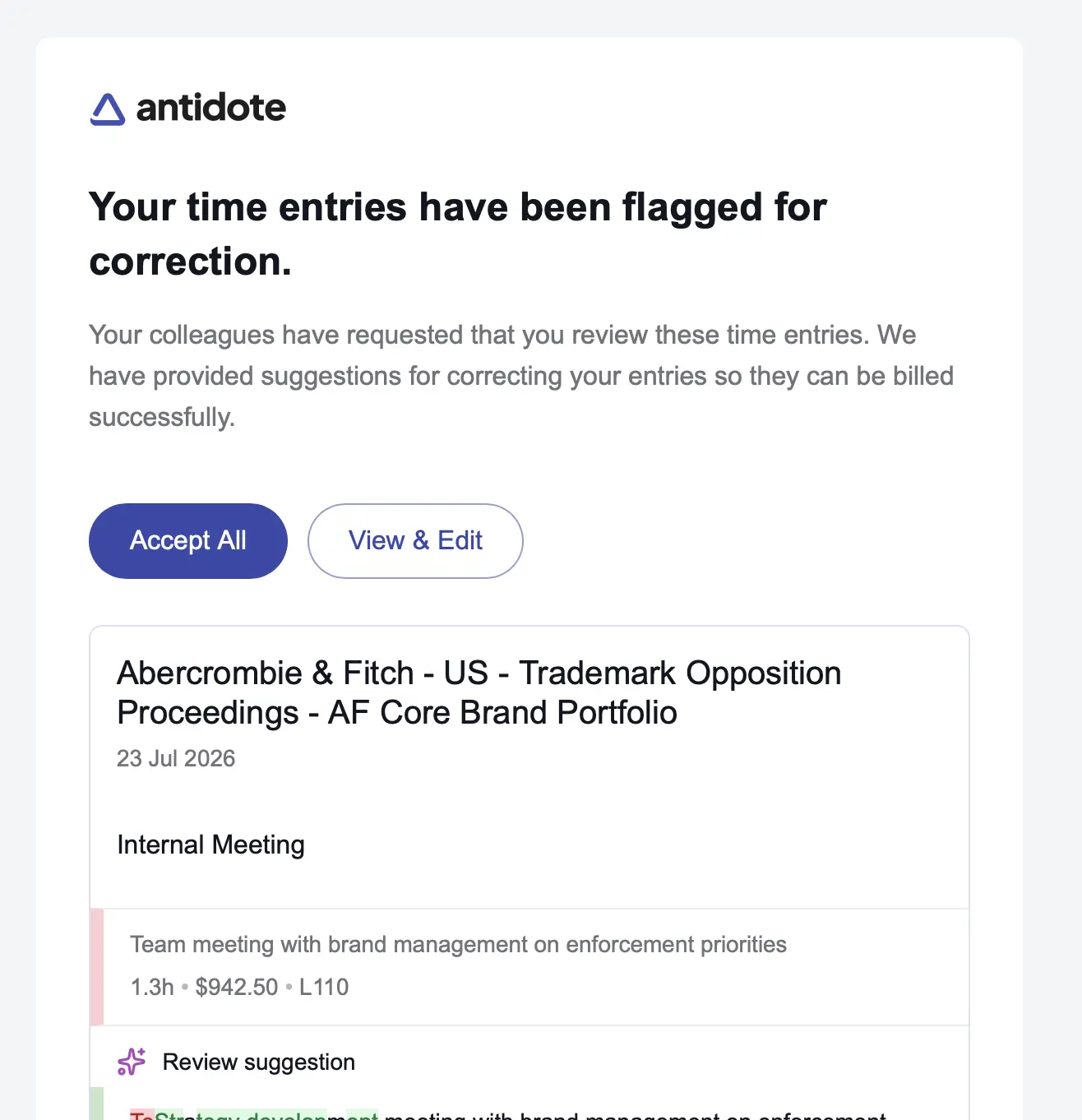 Requested to review email