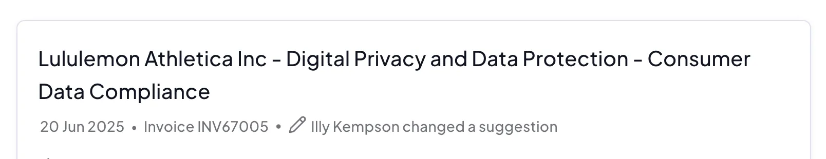 User changed a suggestion